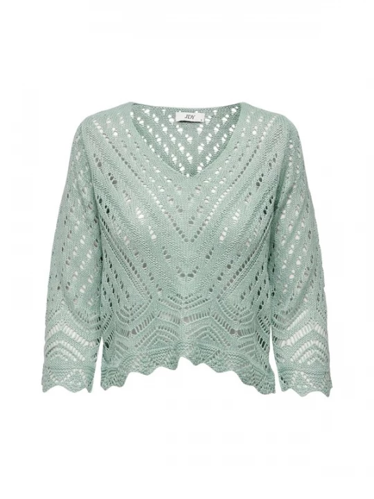 Foto van product JDY Trui 'JDY JDYNEW SUN 3 / 4 CROPPED PULLOVER KNT NOOS MAGLIONCINO' lichtgroen