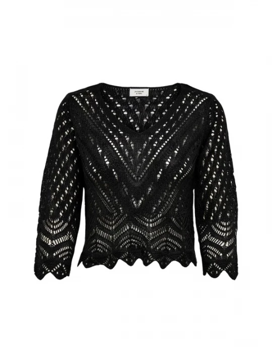 Foto van product JDY Trui 'JDY JDYNEW SUN 3 / 4 CROPPED PULLOVER KNT NOOS MAGLIONCINO' zwart