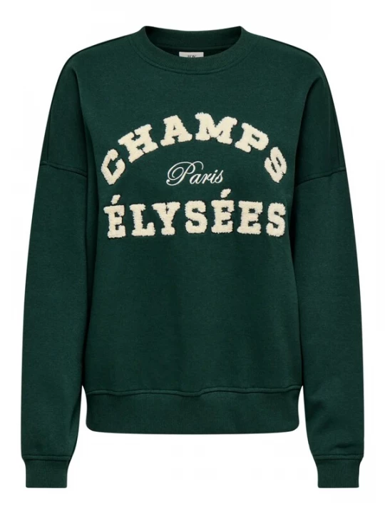Foto van product JDY Trui 'JDYMESA L / S O-NK EMB SWEAT' donkergroen