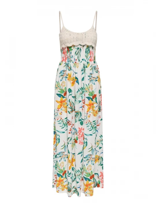 Foto van product JDY Zomerjurk 'JDYSEZEN' beige / ecru / donkergroen / oranje