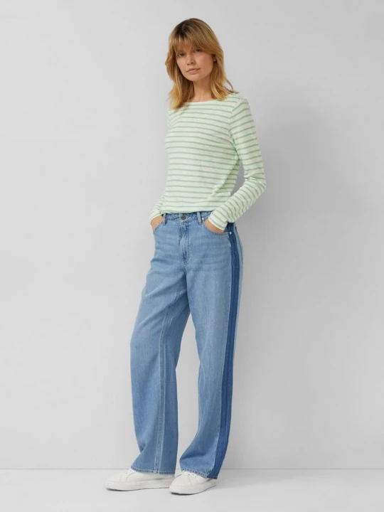 Foto van product Jeans Beth Boyfriend / Relaxed Fit / Mid Rise / Rechte Pijp / met contrasterende strepen s.Oliver blauw