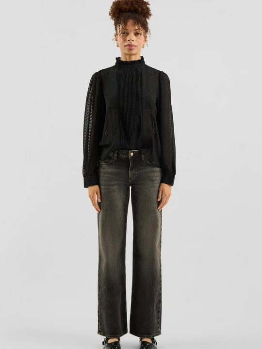 Foto van product Jeans Catie / Middenwijdte / Brede pijpen QS grijs