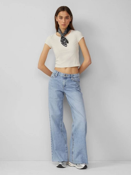 Foto van product Jeans Catie / slim fit / mid rise / wide leg | QS x Vanessa Mai blauw