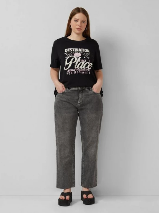 Foto van product Jeans / Halfhoog / Rechte pijp / Geknipt QS grijs