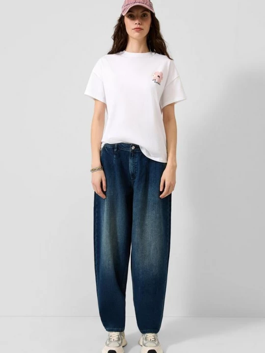 Foto van product Jeans met barrel-pasvorm / Relaxed Fit / Hoge taille / Barrel-pijpen QS blauw