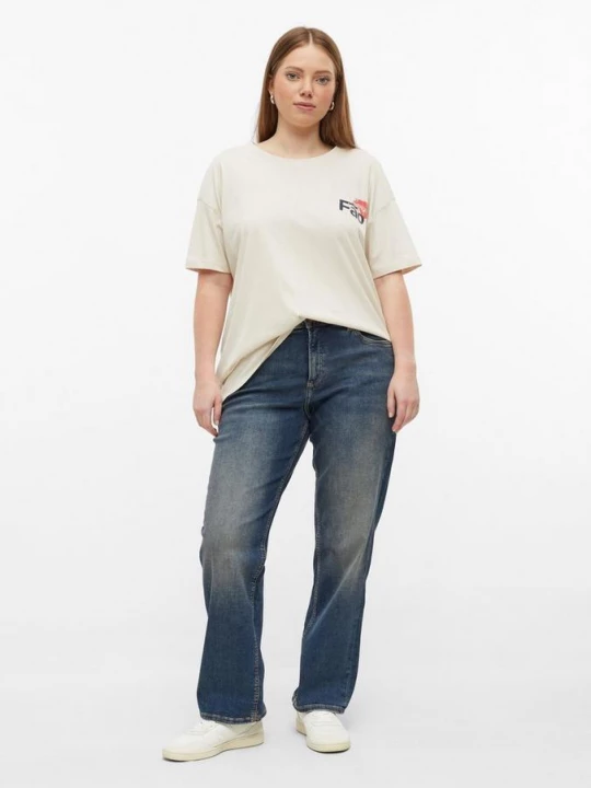 Foto van product Jeans met rechte pijpen / middelhoge taille / rechte pijpen QS blauw
