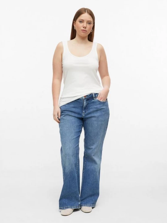 Foto van product Jeans met uitlopende pijpen / middelhoge taille / uitlopende pijpen QS blauw