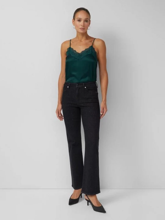 Foto van product Jeans / normale pasvorm / hoog model / wijduitlopende pijpen / met edelstenen s.Oliver grijs