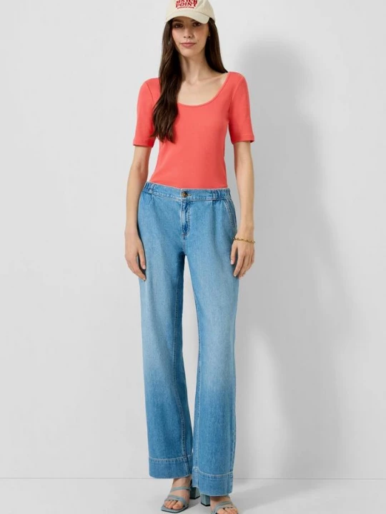 Foto van product Jeans / Regular Fit / Halfhoog / Wijde pijpen QS blauw