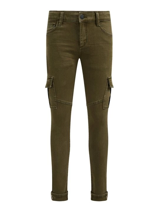Foto van product Jeans Skinny Fit WE Fashion donkergroen gemêleerd