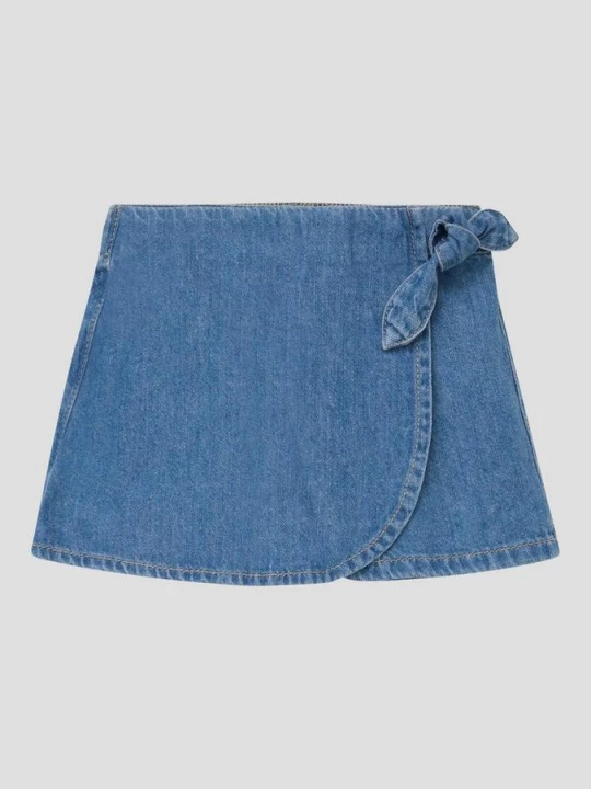 Foto van product Jeans skort met elastische tailleband s.Oliver blauw