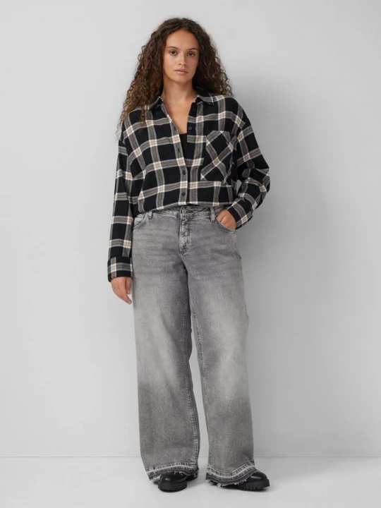 Foto van product Jeans / Slim Fit / Halfhoog / Wijde pijpen QS grijs