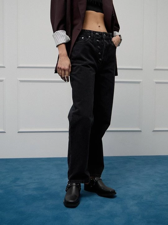 Foto van product Jeans Tapered Fit Ganni zwart