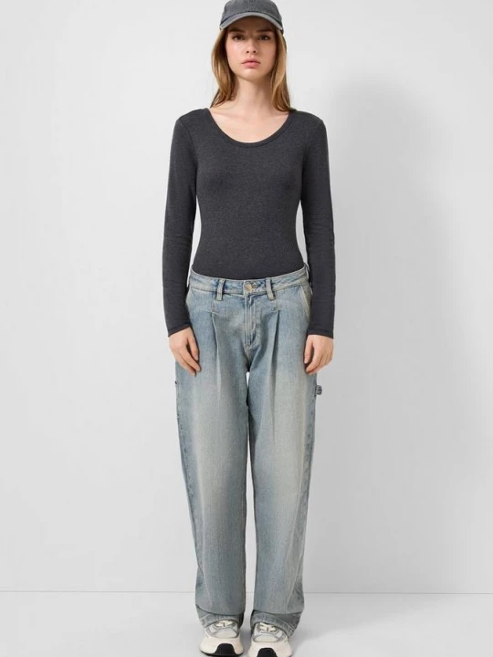 Foto van product Jeans wijd / Relaxed Fit / hoog model / wijde pijpen QS blauw