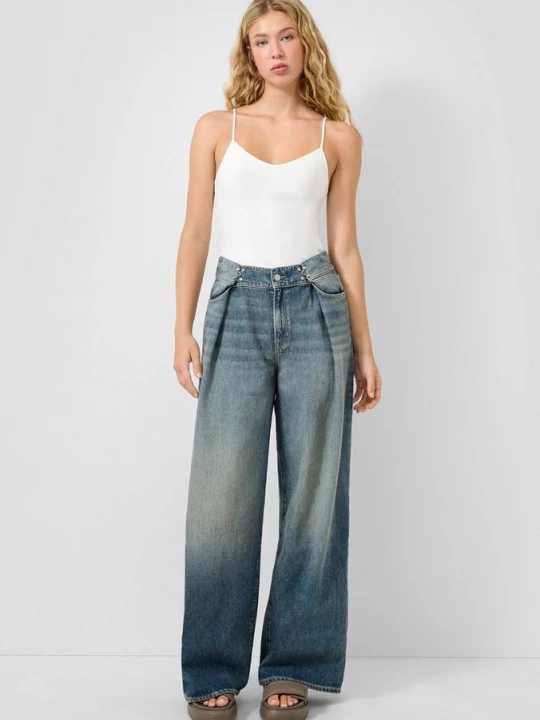 Foto van product Jeans / Wijde pasvorm / Hoge taille / Wijde pijpen QS blauw