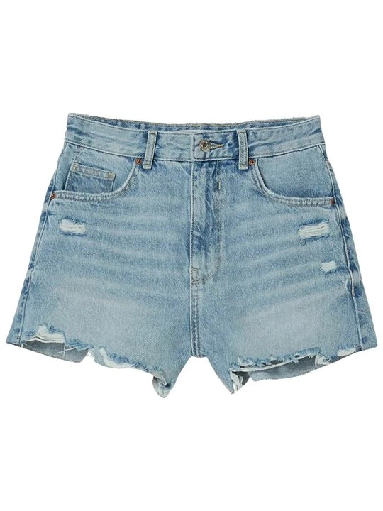 Foto van product Jeansshort Bershka lichtblauw denim