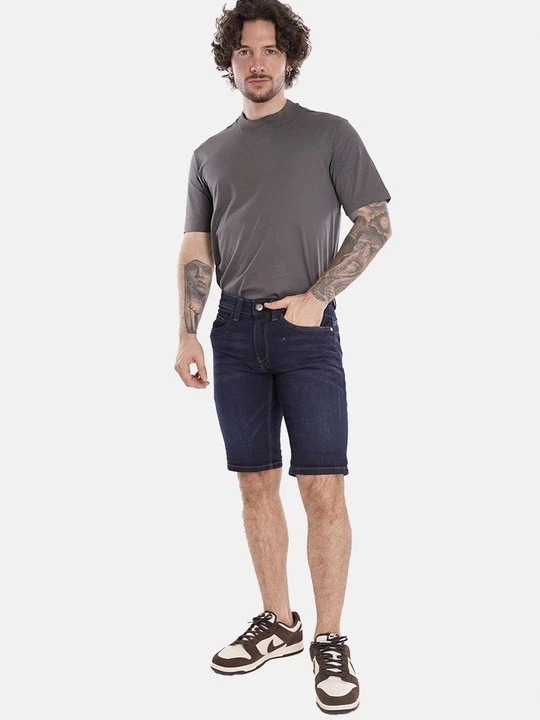 Foto van product Jeansshort INDICODE donkerblauw denim