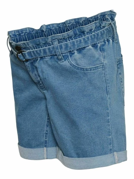 Foto van product Jeansshort Mamalicious lichtblauw denim