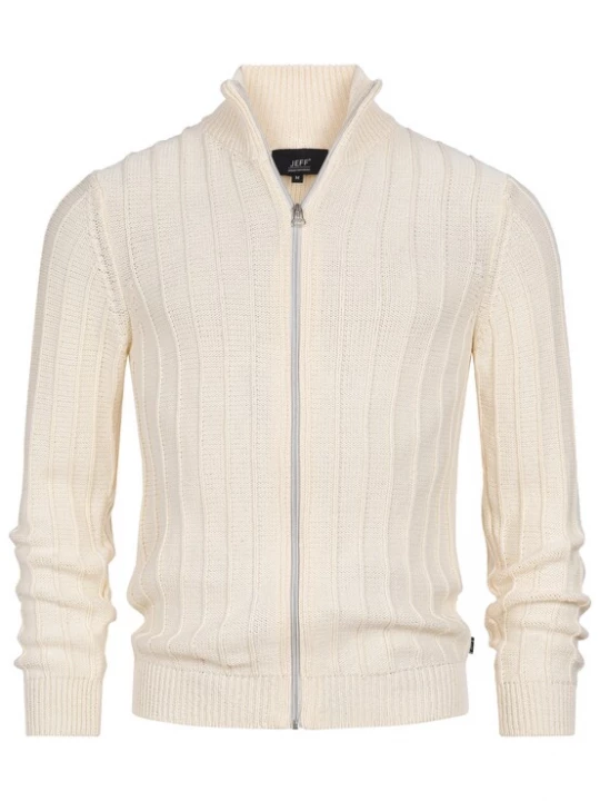 Foto van product JEFF Gebreid vest ' Truman ' wolwit