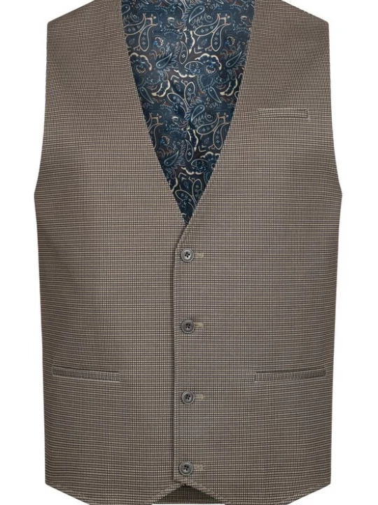 Foto van product JEFF Gilet 'JFChris' lichtbeige / donkergroen / wit