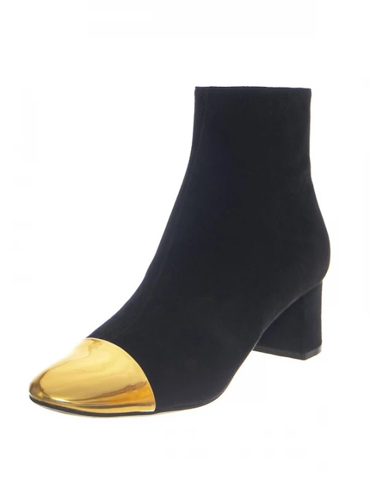 Foto van product Jeffrey Campbell Laarzen 'Towards Black Suede Gold' zwart