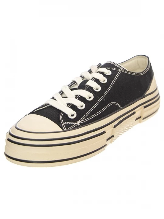 Foto van product Jeffrey Campbell Sportieve veterschoen 'JC Play Endorphin Canvas Black Shoes' zwart