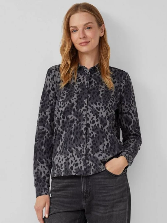Foto van product Jersey blouse met leopatroon s.Oliver grijs
