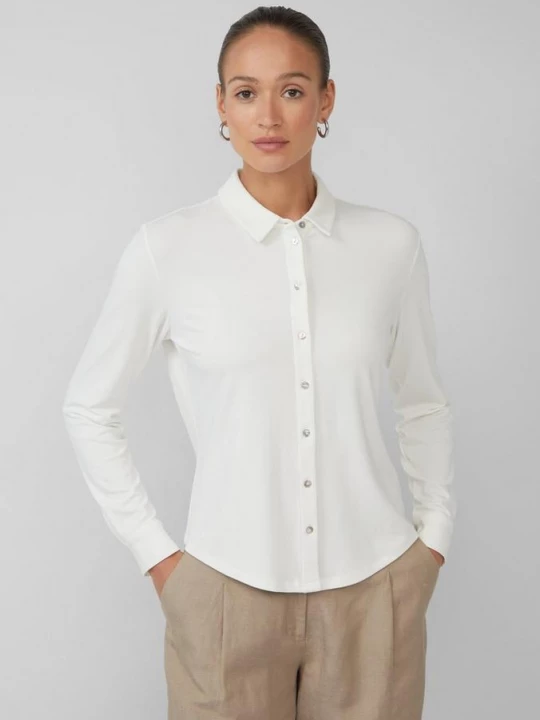 Foto van product Jersey blouse met parelmoeren knopen s.Oliver crème
