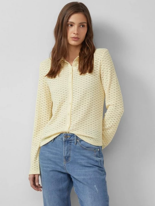 Foto van product Jersey blouse van geperforeerd kant s.Oliver geel