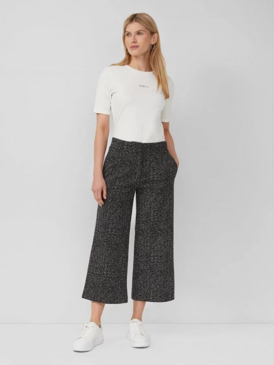 Foto van product Jersey broek met visgraatmotief s.Oliver zwart