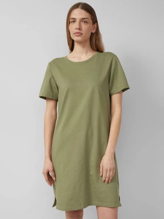 Foto van product Jersey jurk met zijsplitten s.Oliver olijfgroen