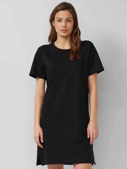 Foto van product Jersey jurk met zijsplitten s.Oliver zwart