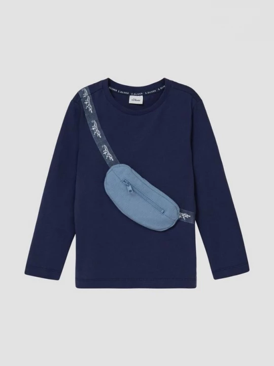 Foto van product Jersey lange mouw met opgezette ritszak s.Oliver blauw