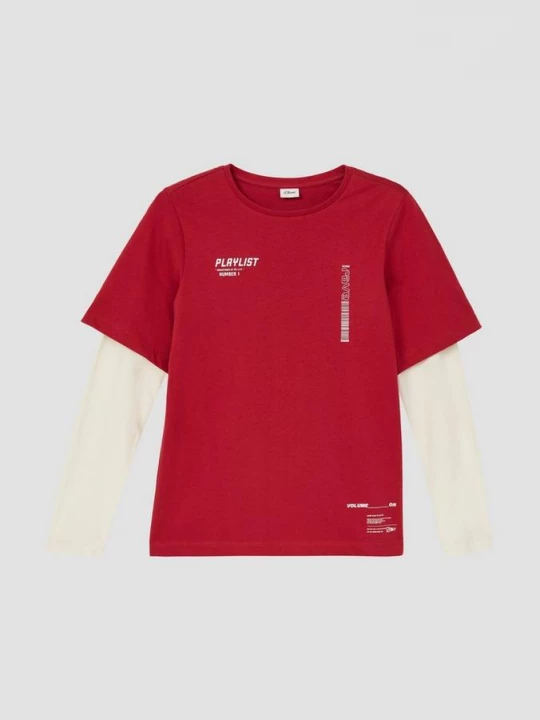 Foto van product Jersey longsleeve in laagjeslook s.Oliver rood