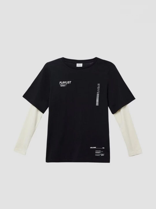 Foto van product Jersey longsleeve in laagjeslook s.Oliver zwart