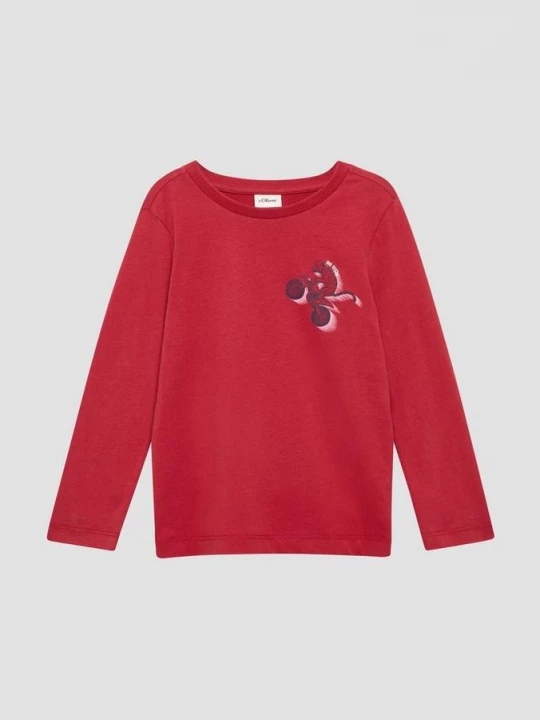 Foto van product Jersey longsleeve met print op voorkant s.Oliver rood
