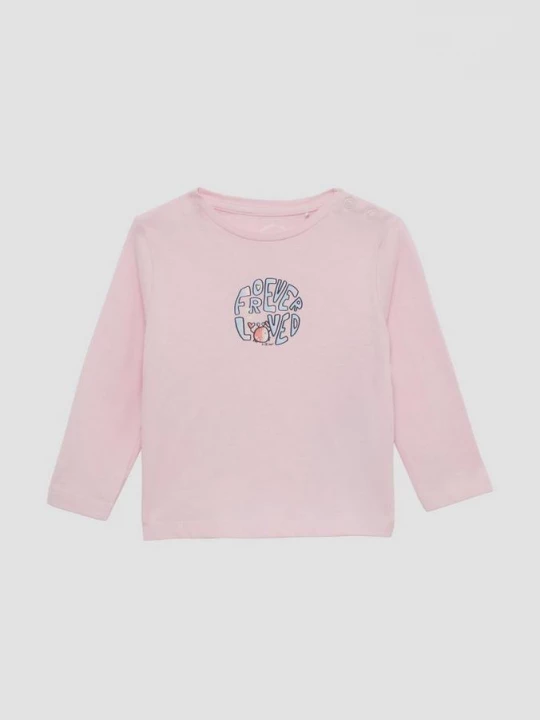 Foto van product Jersey longsleeve met print op voorkant s.Oliver roze
