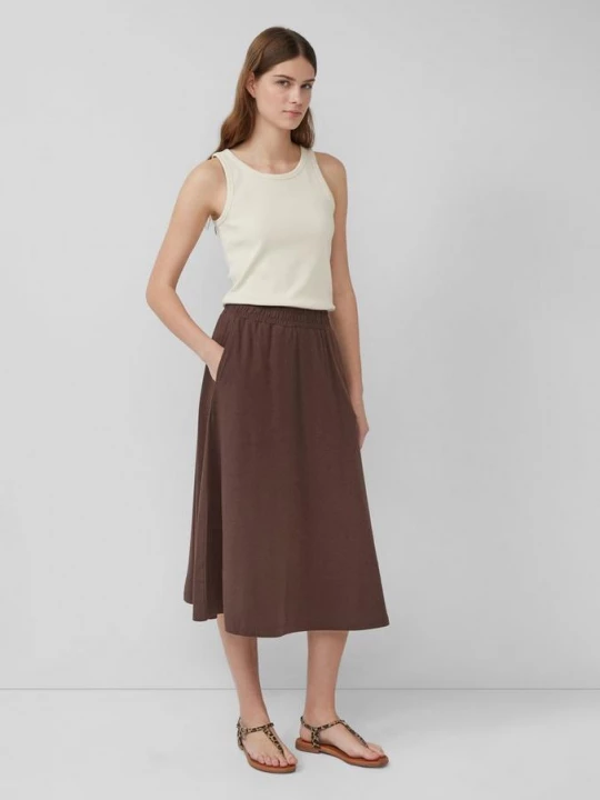 Foto van product Jersey midirok met steekzakken s.Oliver bruin