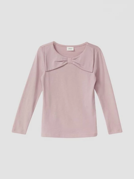 Foto van product Jersey overhemd met lange mouwen in een slim fit met een strikkraag s.Oliver roze
