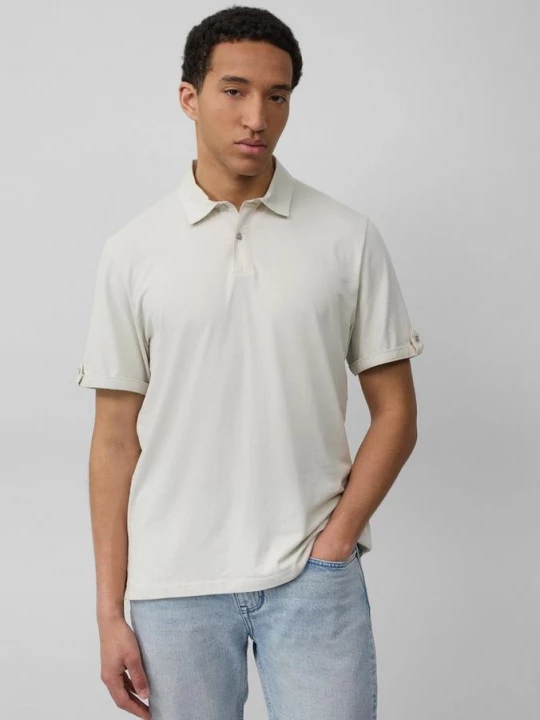 Foto van product Jersey polo met mouwdetail s.Oliver crème