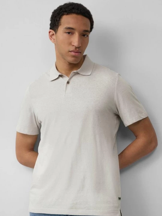 Foto van product Jersey polo van een linnenmix s.Oliver crème