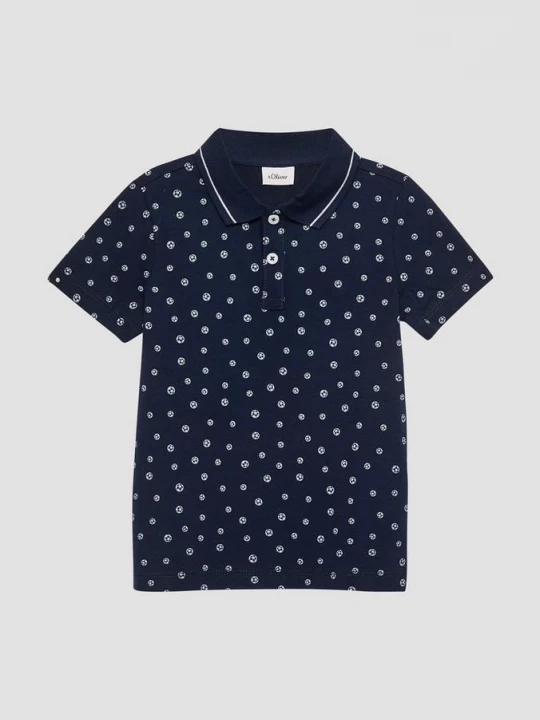 Foto van product Jersey poloshirt met all-over print s.Oliver blauw