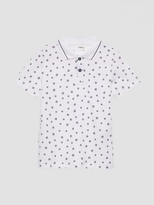 Foto van product Jersey poloshirt met all-over print s.Oliver wit