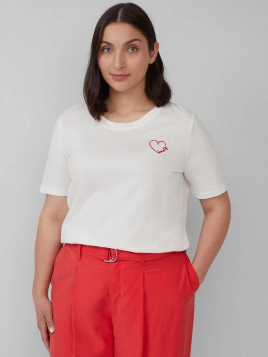 Foto van product Jersey shirt met borduursel van katoen s.Oliver crème