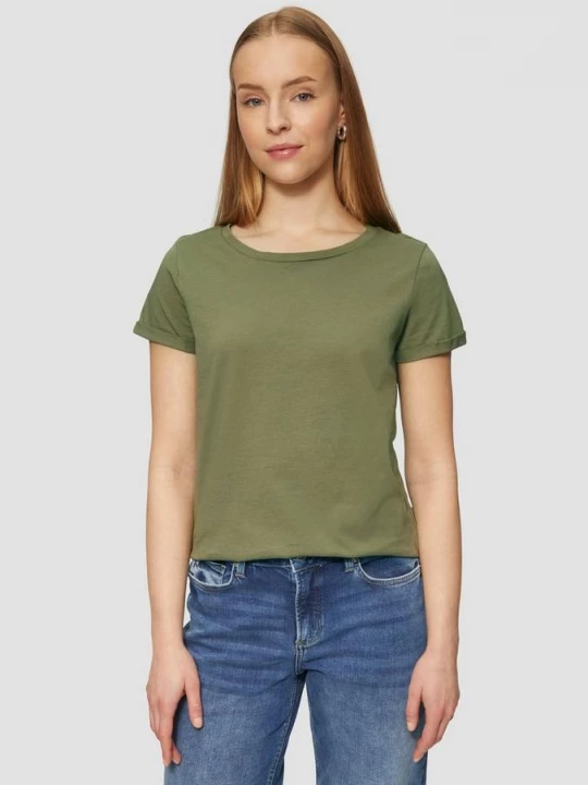Foto van product Jersey shirt met ronde hals QS olijfgroen