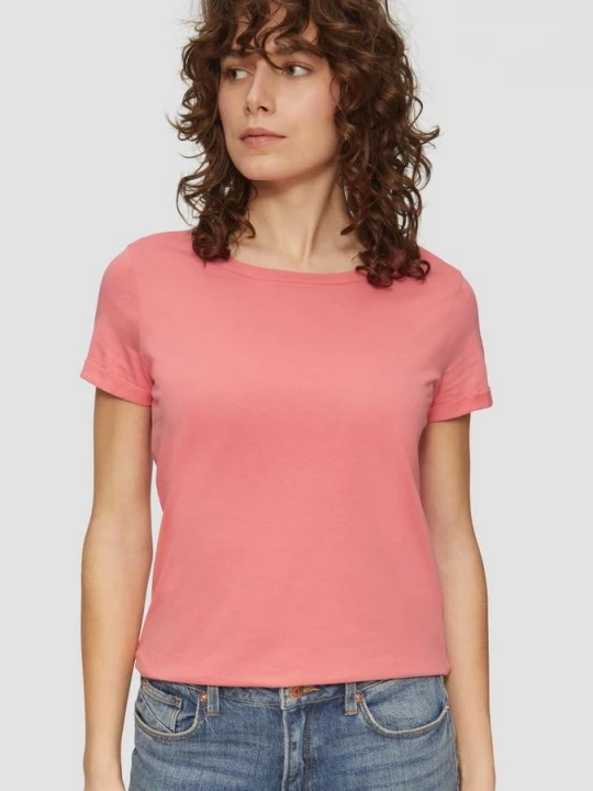 Foto van product Jersey shirt met ronde hals QS roze