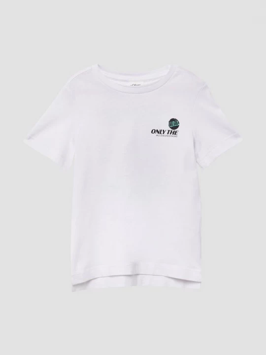 Foto van product Jersey shirt van katoen met print op de voor- en achterkant s.Oliver wit