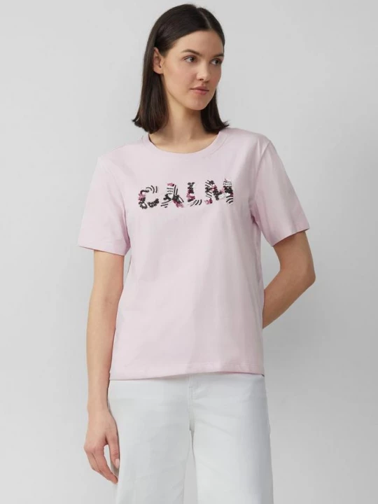 Foto van product Jersey T-shirt in een relaxed fit met artwork s.Oliver roze