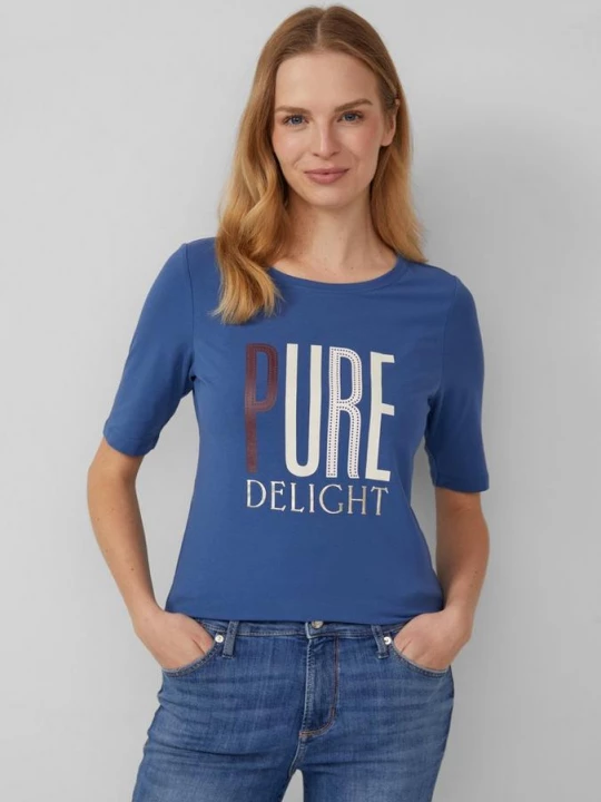 Foto van product Jersey T-shirt in een slim fit met print op de voorkant s.Oliver blauw