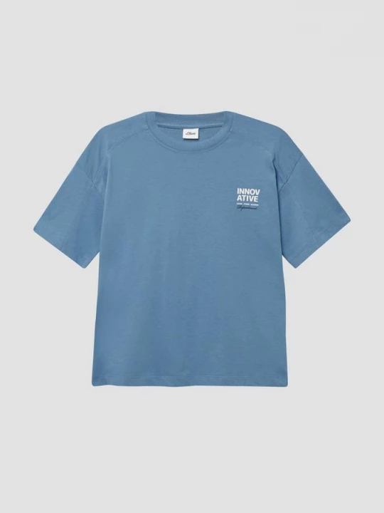 Foto van product Jersey T-shirt in oversized shape met deelnaden s.Oliver blauw